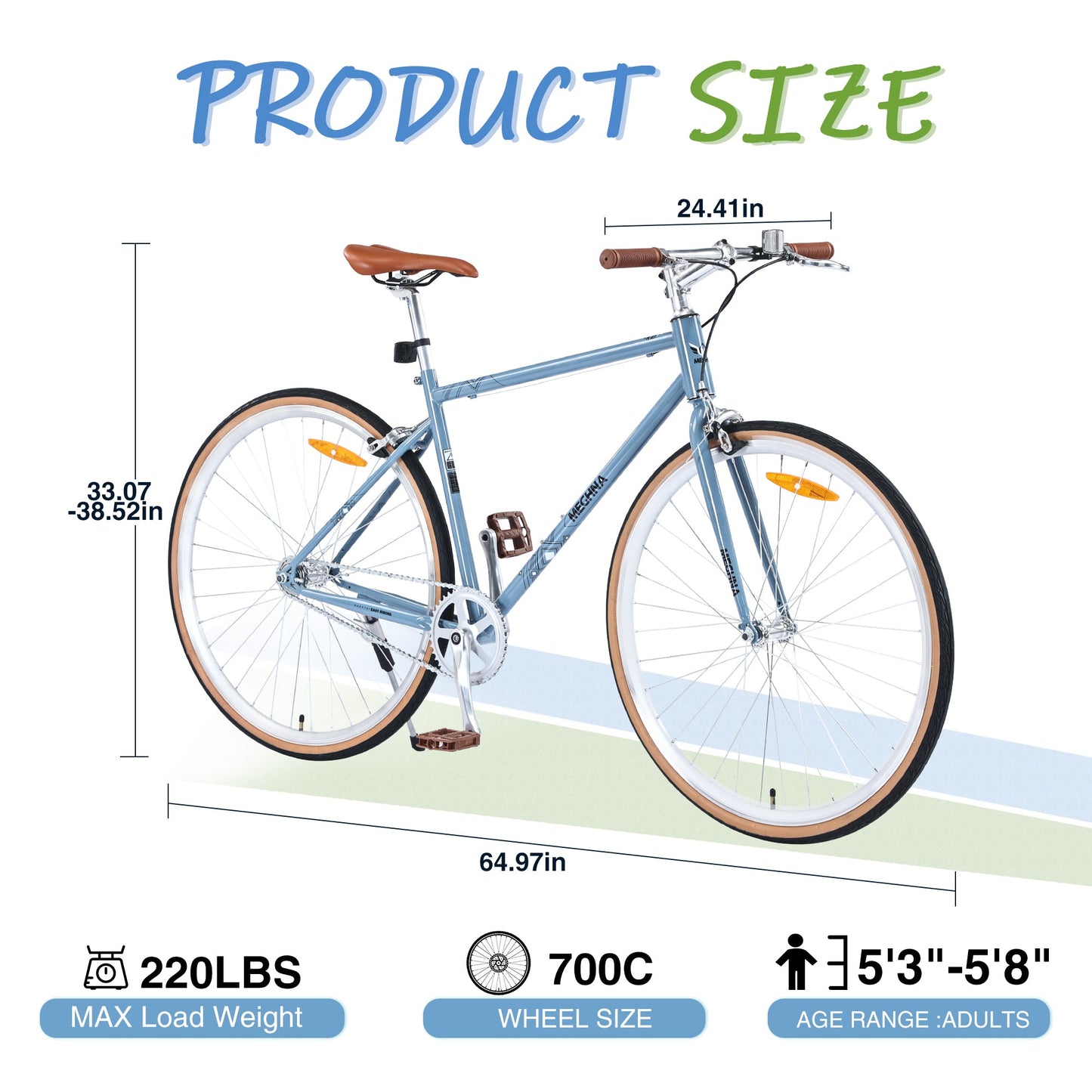 NEW Single Speed Retro style 700C Road Bike For men women's City Bicycle,Steel Frame