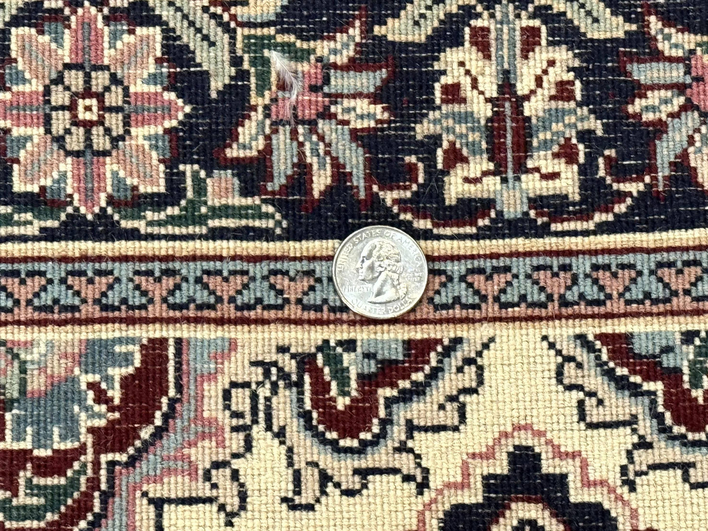 USED Sino Persian Runner Rug 2.7 x 8, Floral, Handmade, 250 KPSI