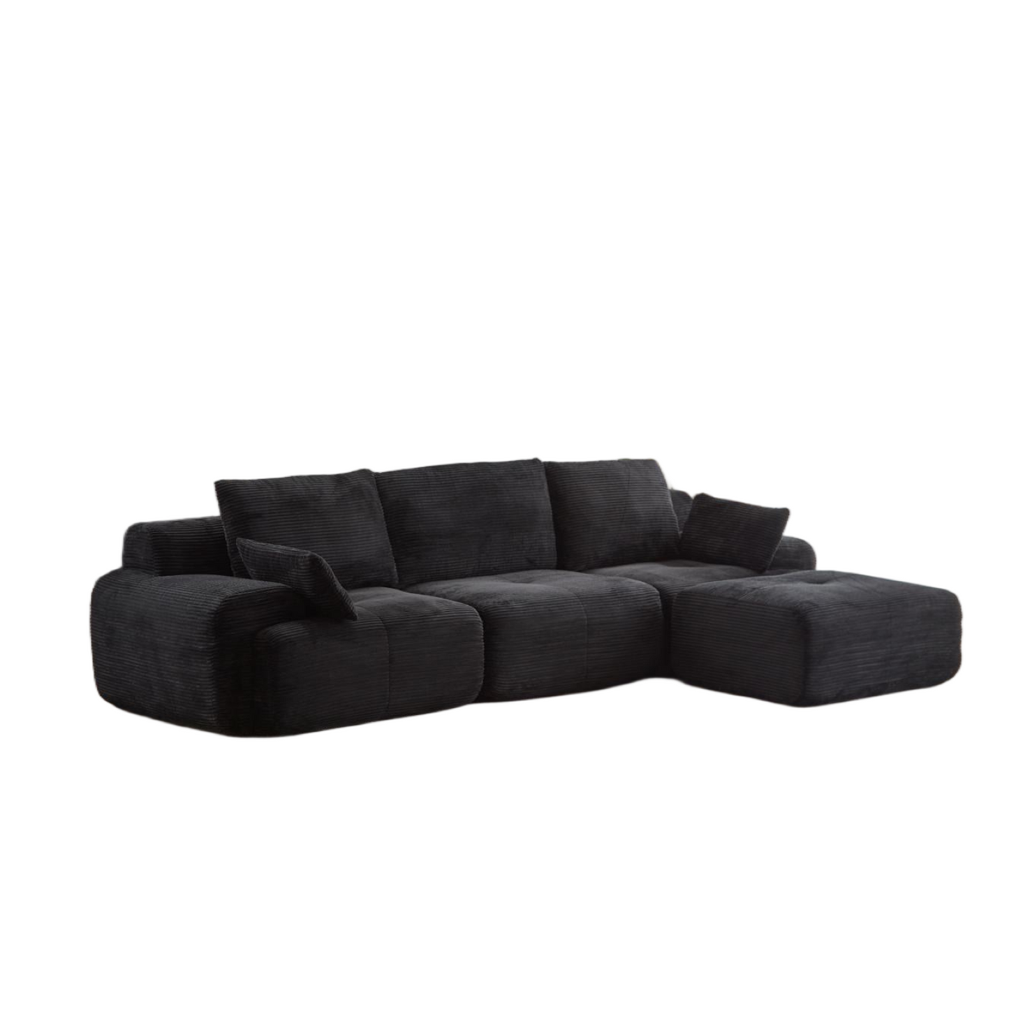 NEW Black Modern Large Memory Foam Sectional