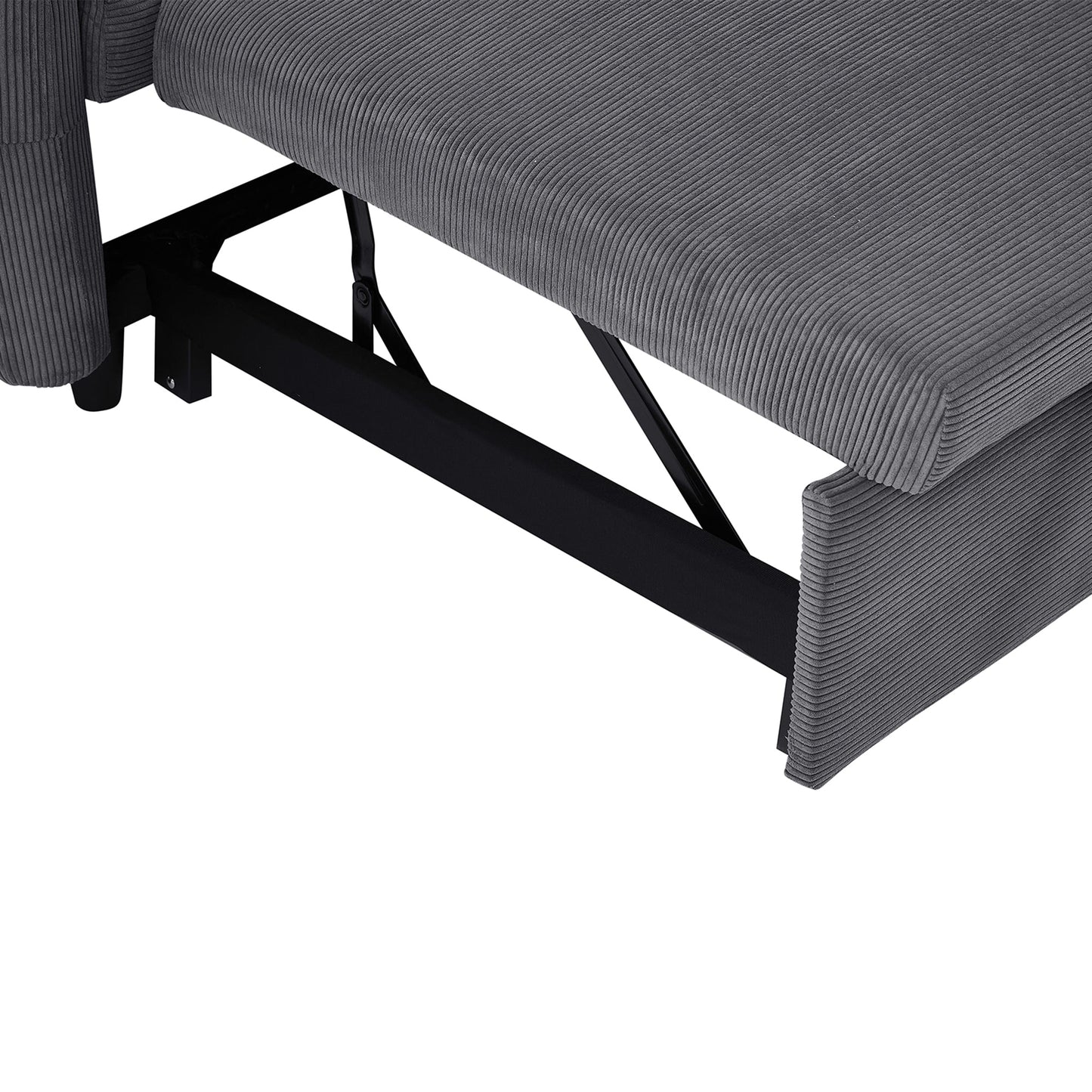 NEW 54.5’ Dark Grey Corduroy Modern Convertible Pull-out Sofa Bed