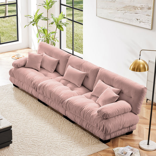 NEW 3-Seater Sectional Modular Deep Seat Chenille Soft Comfy Upholstered Sofa Couch