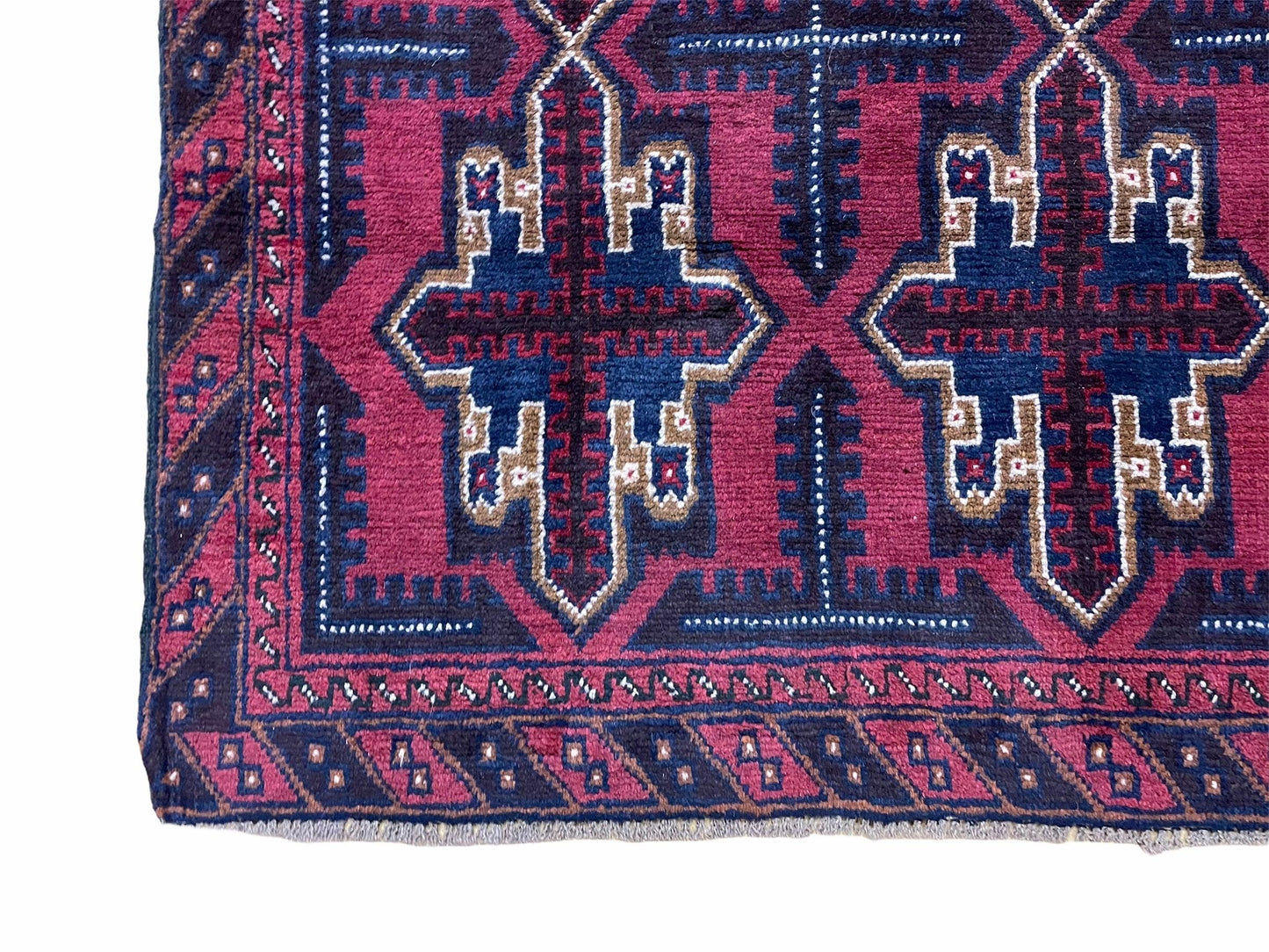 USED 3X5 Vintage Handmade Tribal Wool Rug Balouchi Rug Afghan Rug Red Beige Blue Nice