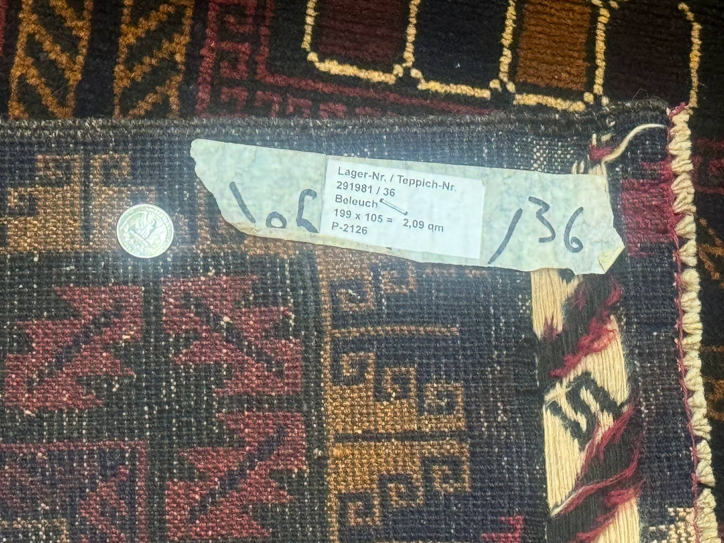 NEW Afghan Rug 3x7, Navy Blue, Tribal Rug, Balouch Carpet