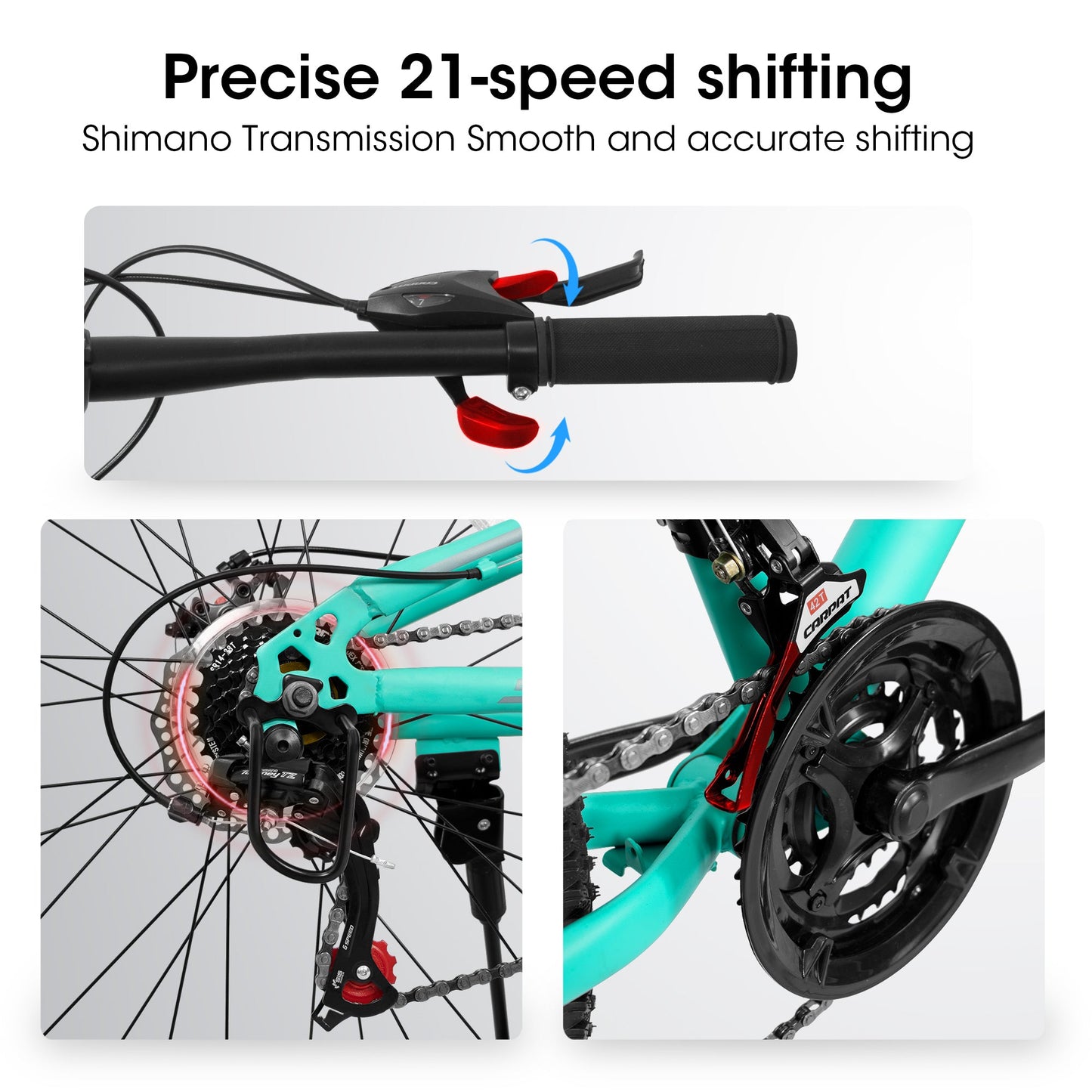 NEW A26207 26 Inch Steel Frame Shock Fork Plus Shock Absorber 21-speed Unisex Mountain Bike