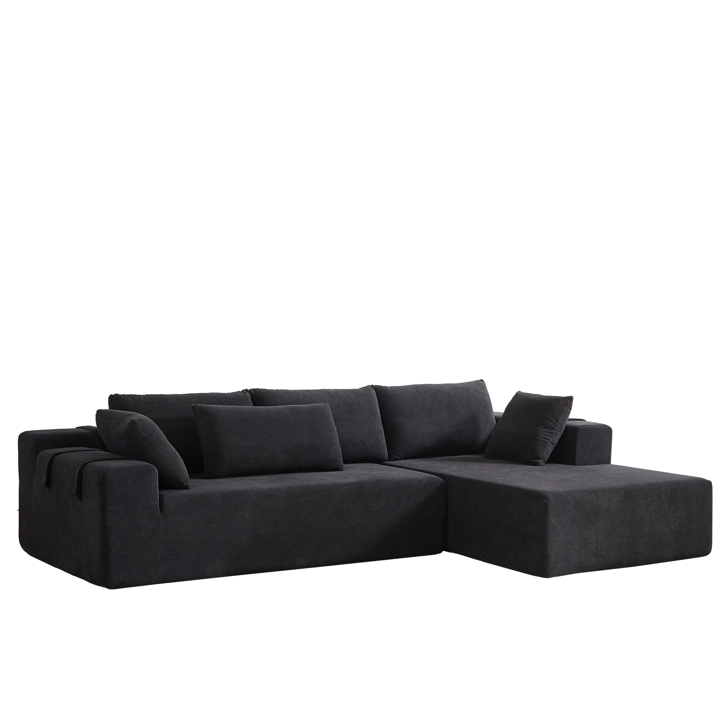 NEW Modern Chenille Upholstered Sectional Sofa Couch Set,Modular 108' L Shaped Sectional Living Room Sofa Set With 6 Pillows,Free Combination Sofa Couch for Living Room,Bedroom(Right Chaise)W834P240010