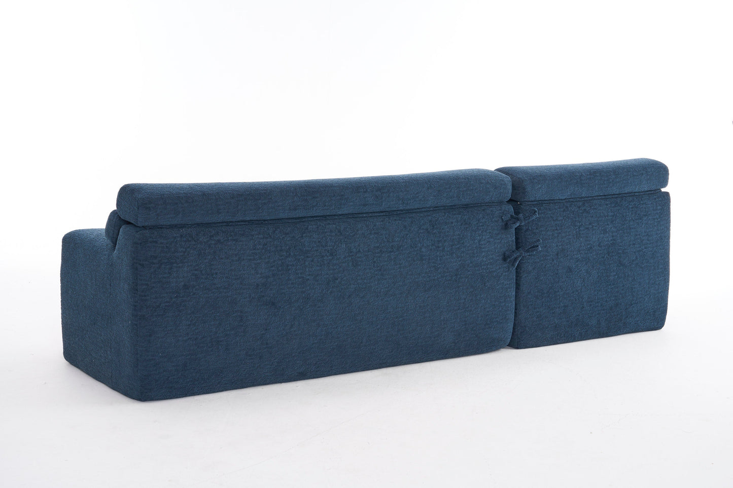 NEW 105'' Blue Cloud Sectional Couch with L-Shape Chaise Modern Modular Deep Seat Boneless Sofa