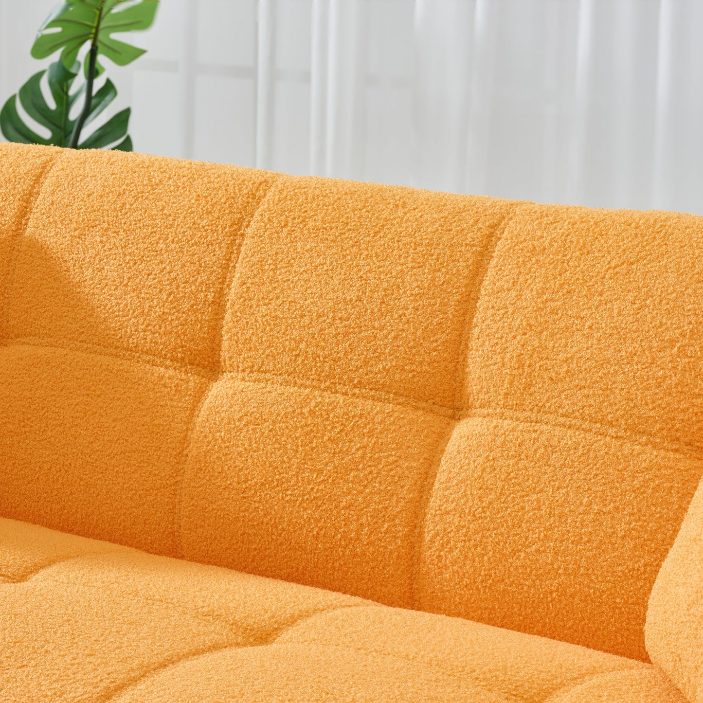 NEW 70-inch Modern Teddy Fleece Convertible Futon Sofa Bed with Adjustable Arms and Backrest