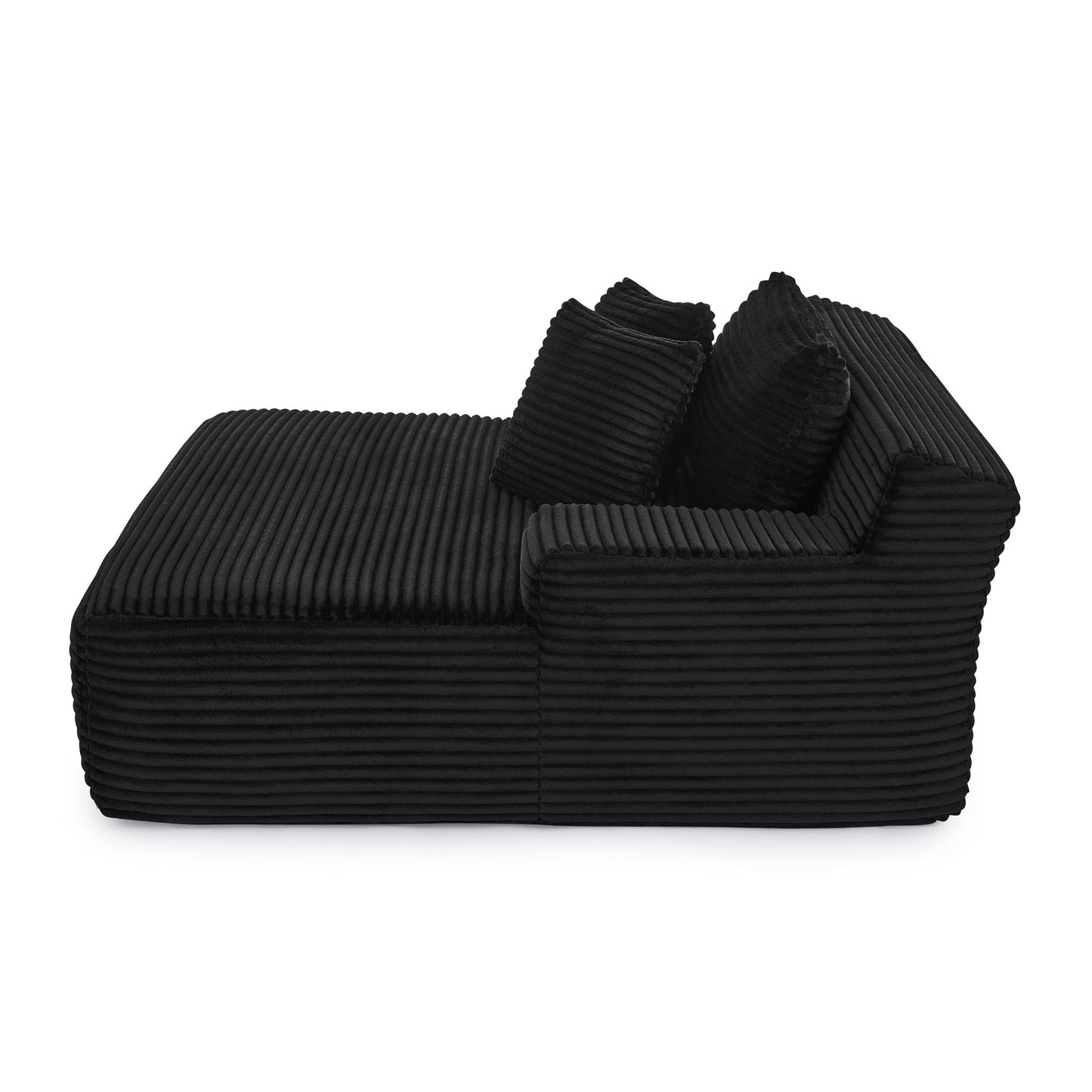 NEW Modern Black Velvet Fabric Single Lazy Sofa Lounge Chair