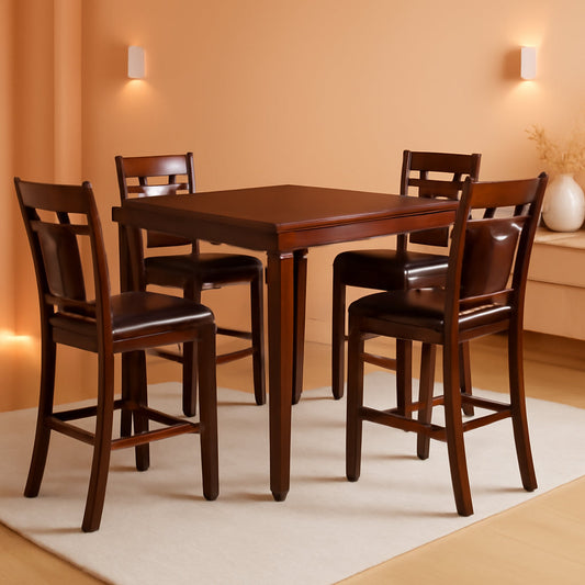NEW Counter Height Dining Set Brown With Table And 4 Barstools