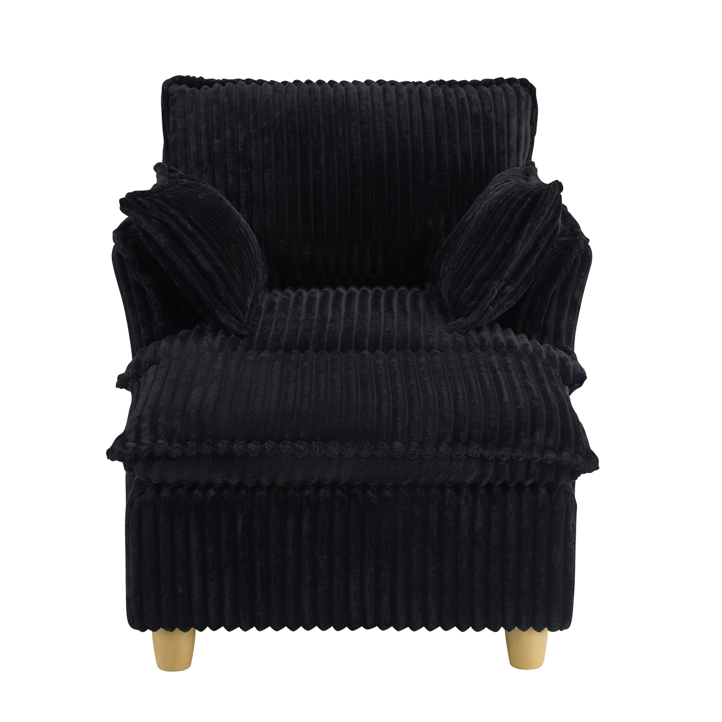 NEW Single-Seat with Ottoman and Throw Pillows Corduroy Chair Lounge