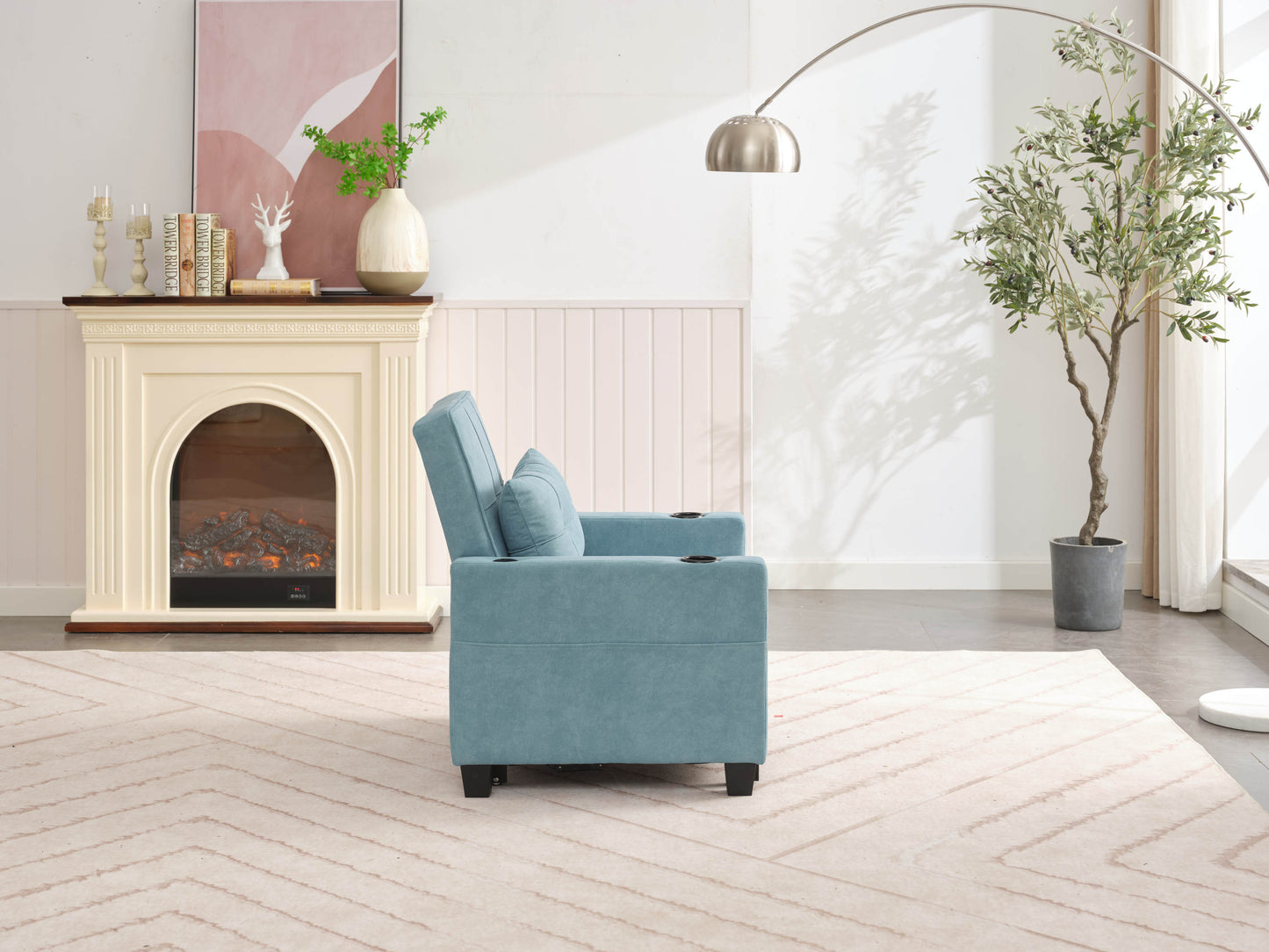 NEW Green Scratch Cloth Futon Chair Bed Convertible 3-in-1 Pull Out Sleeper Bed with USB Port