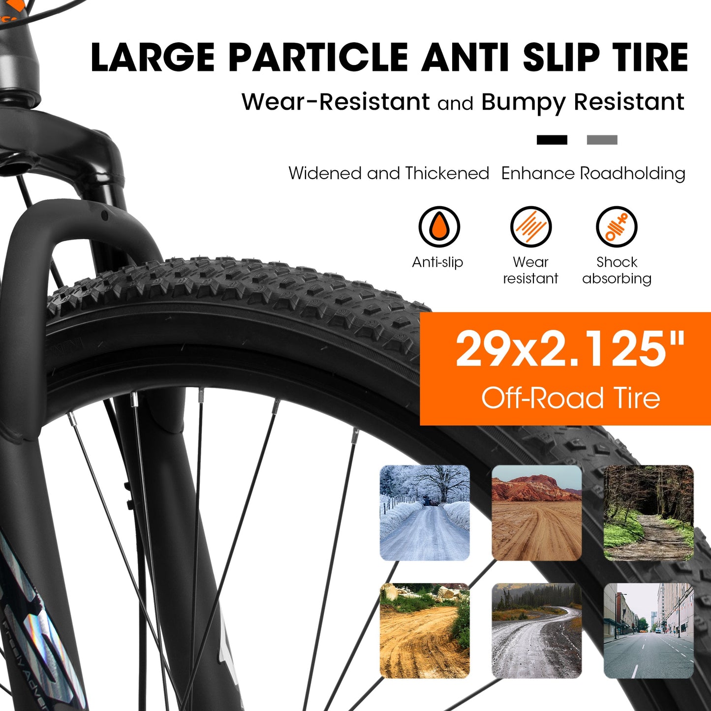 NEW A29367 29 Inch Mountain Bike 21 Speed, Suspension Fork, Aluminum Frame Disc Brake, Mountain biking for both men and women.