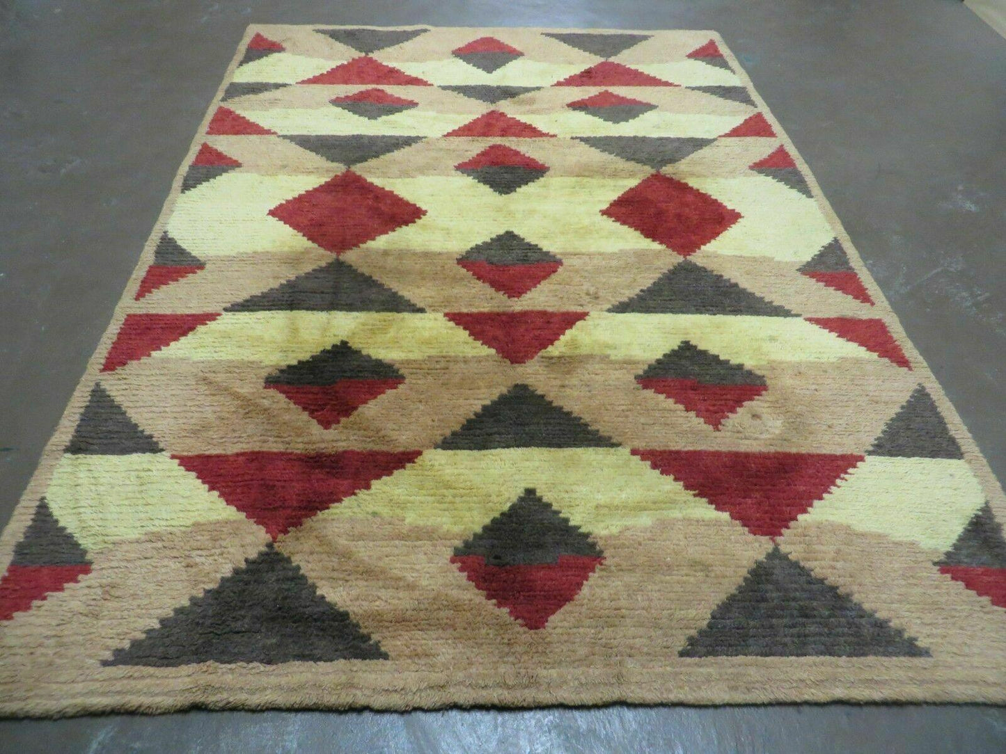 USED 6' X 8' Handmade Tibetan Nepal Chinese Wool Rug Art Deco Contemporary Modern