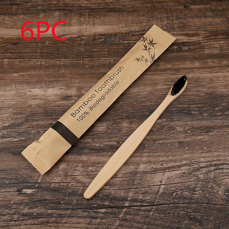 New 10Pcs Colorful Toothbrush Natural Bamboo
