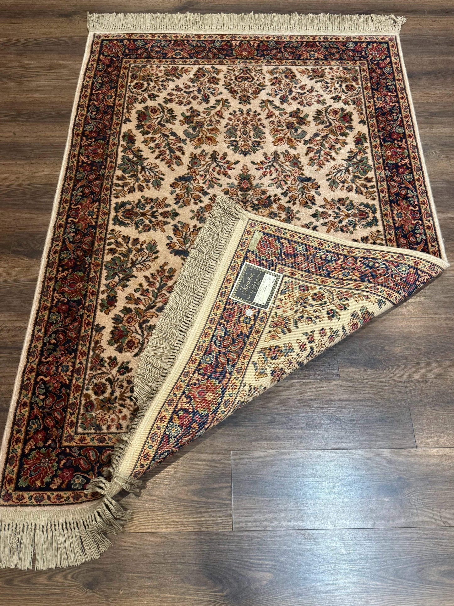 USED 4x6 Karastan Rug Ivory Sarouk #760, Wool Vintage Original 700 Series