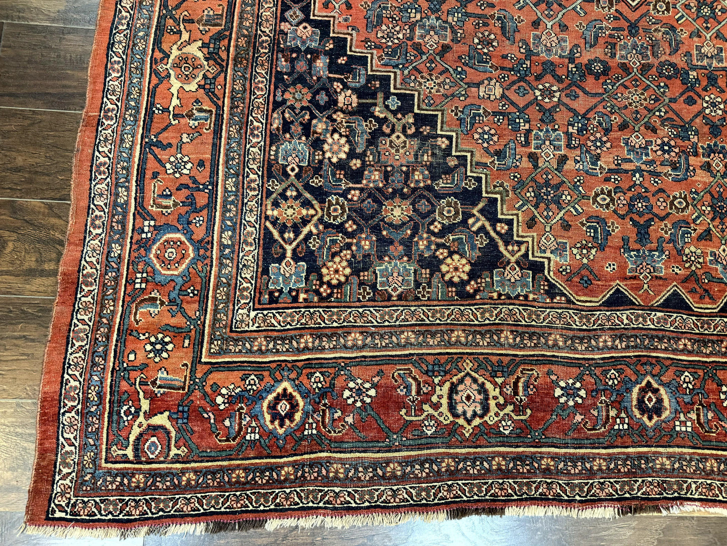 USED Antique Persian Bidjar Rug 8x12, Rare Persian Carpet