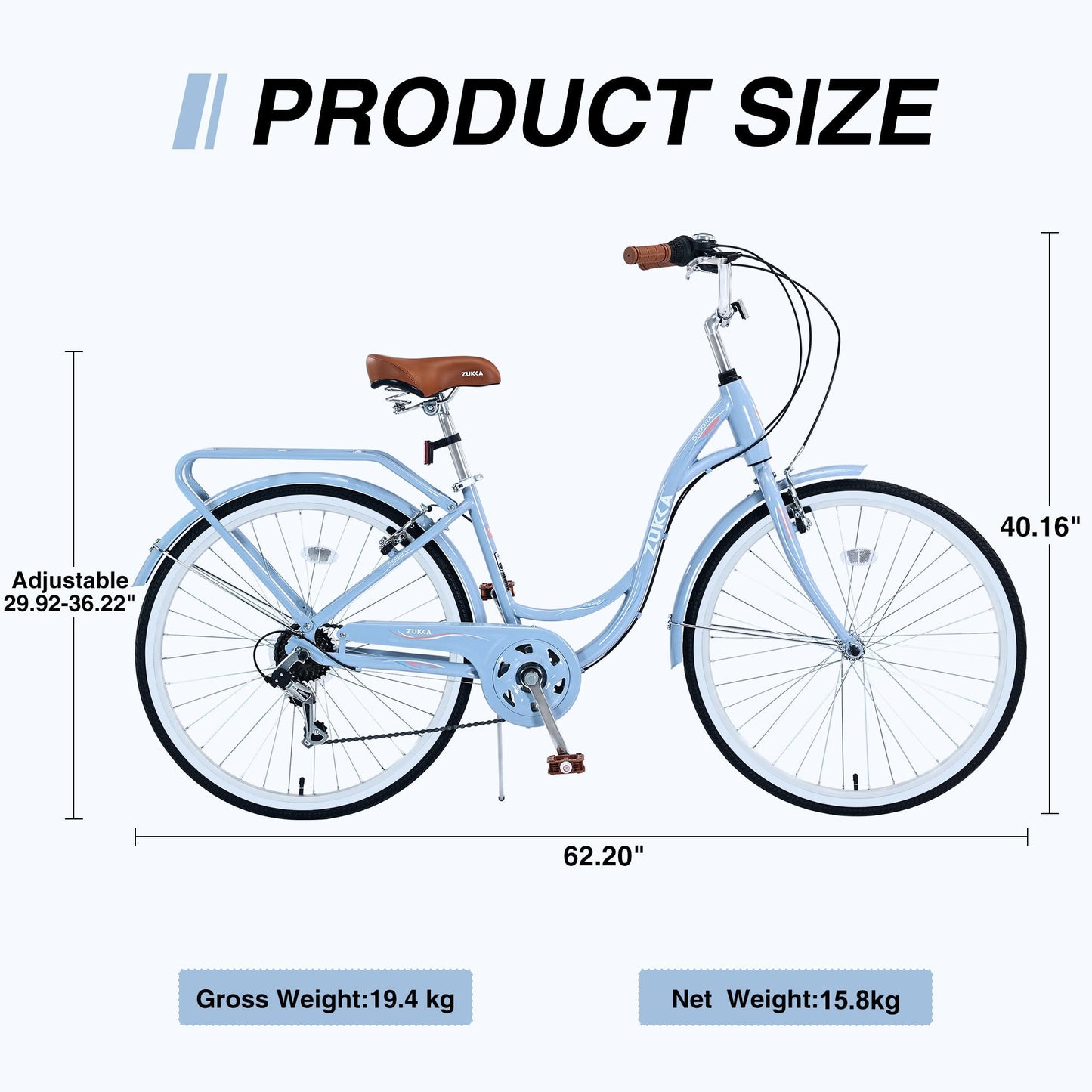 NEW 7 Speed, Steel Frame, Multiple Colors 24 Inch Ladies Bicycle