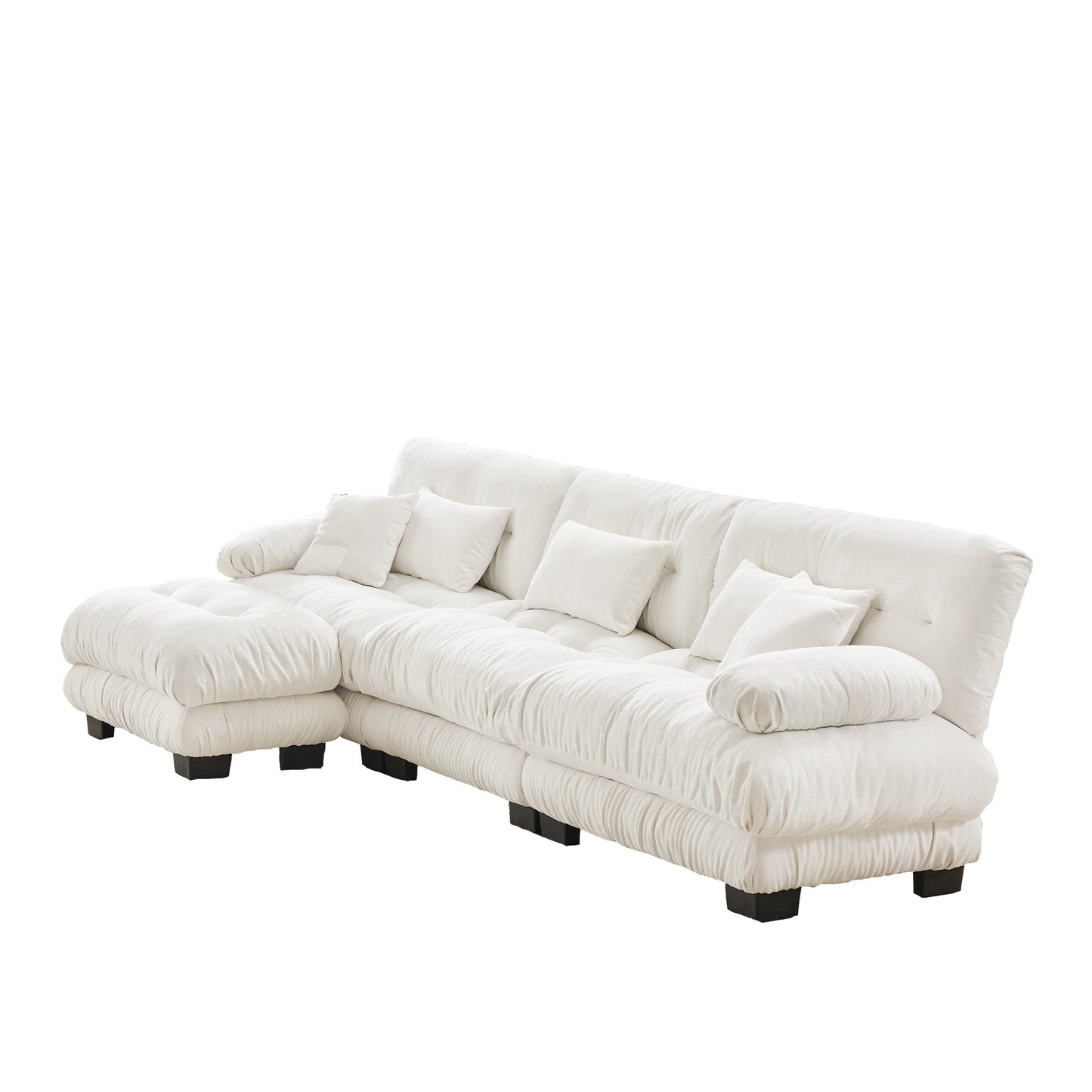 NEW Luxury Oversized L Shaped White Modular Sectional Sofa Cloud Deep Seat Sofa