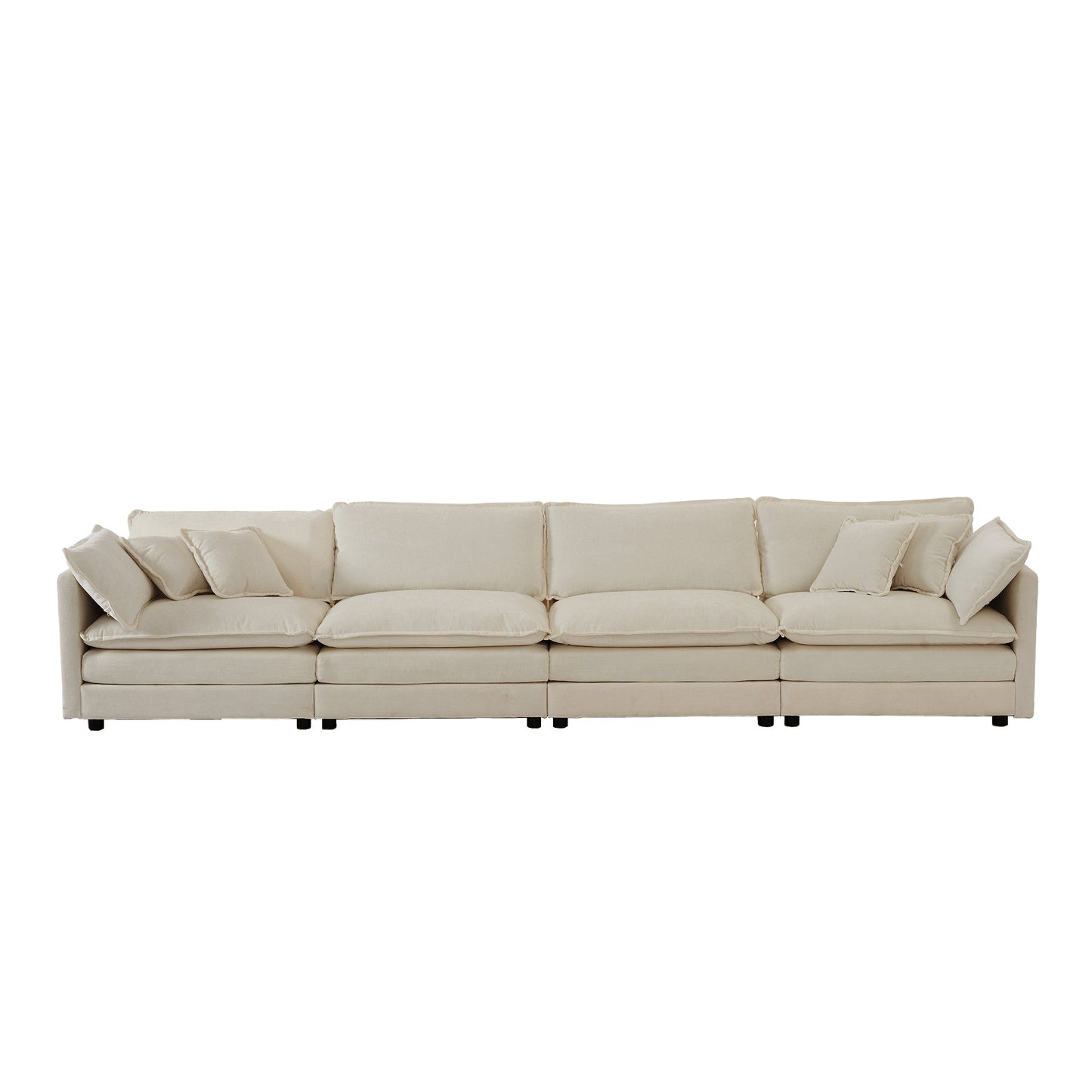 NEW Free Combination Modular Sofa Free,4 Seater Sofa Comfy Chenille Fabric,Sectional Sofa Couch,Beige Chenille