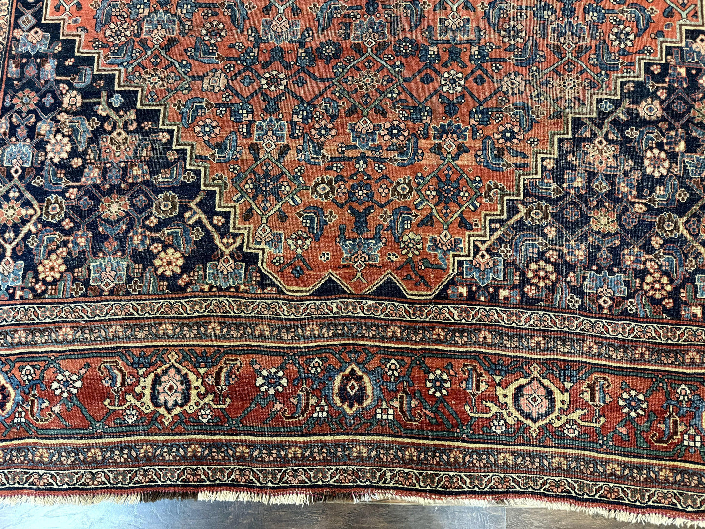 USED Antique Persian Bidjar Rug 8x12, Rare Persian Carpet