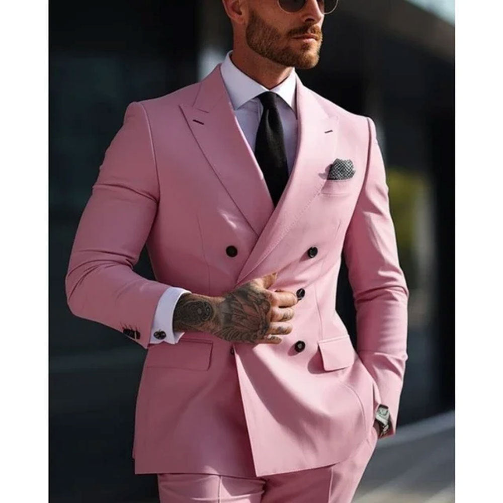 New Men's Two-piece Suit Korean Style Slim Fit Business Best Man Casual Suit