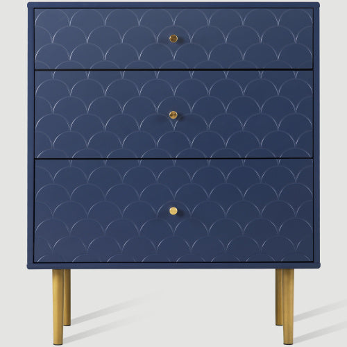 NEW Solid Wood Navy Blue Bedside Table Nightstand