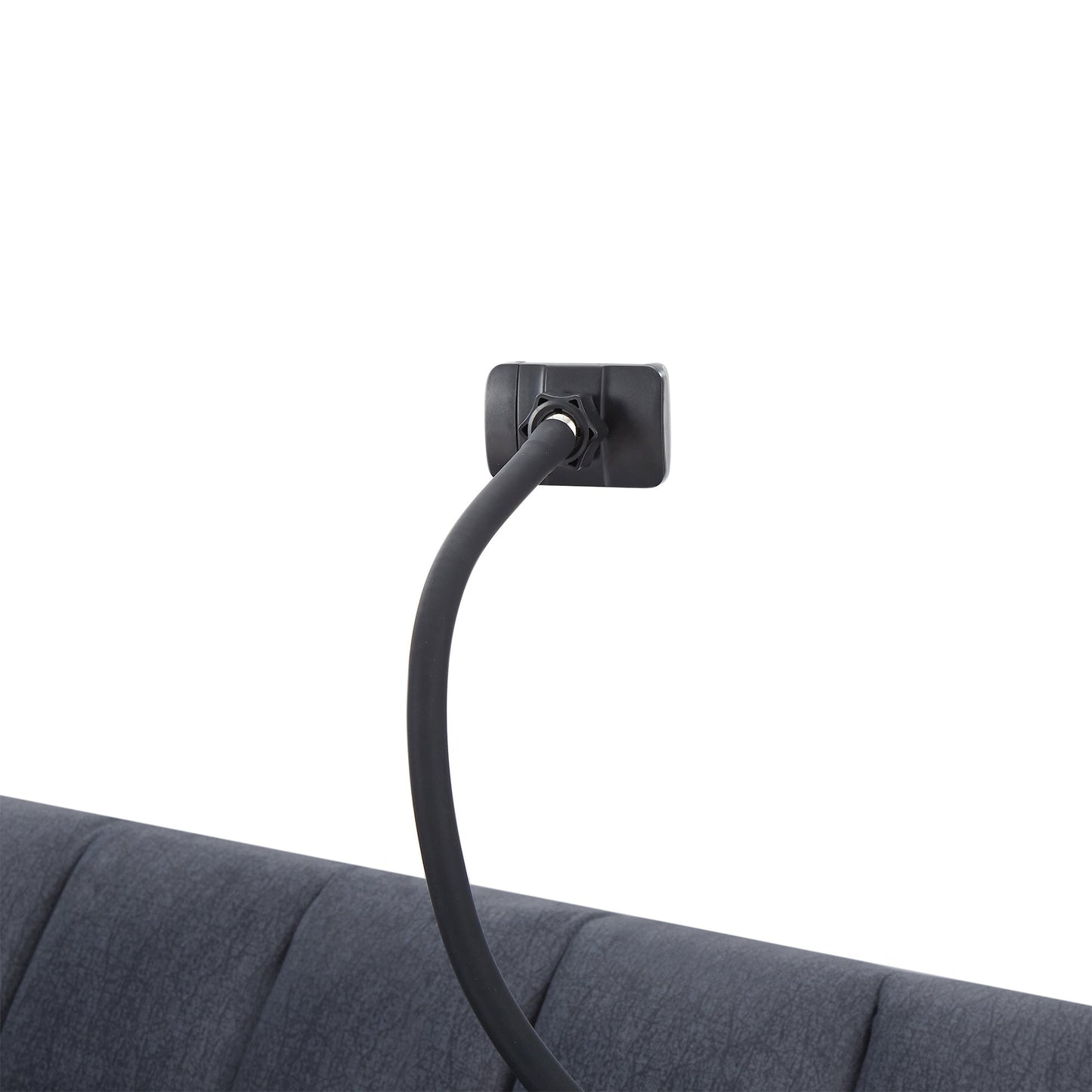 NEW Convertible Sofa Bed Loveseat with USB Ports, Side Pockets, Cup Holders, and Phone Holder in Blue Grey Bella Fabric, 55.9'