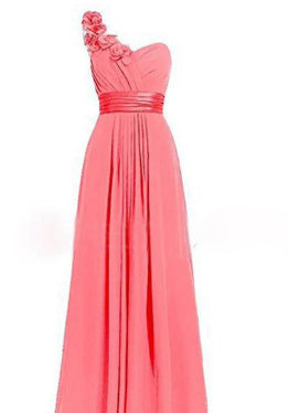 New Women's Multi Colored Slanted Neck Sleeveless Strapless Long Dress