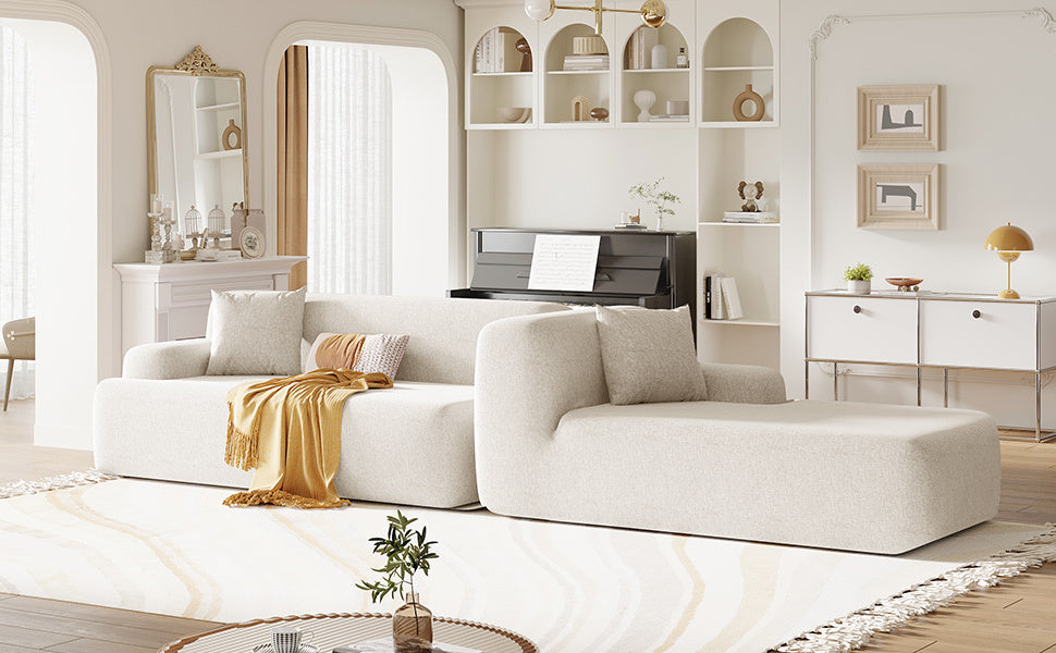 NEW 2 Piece Free Combination U_Style Modern Large L-Shape Modular Sectional Sofa