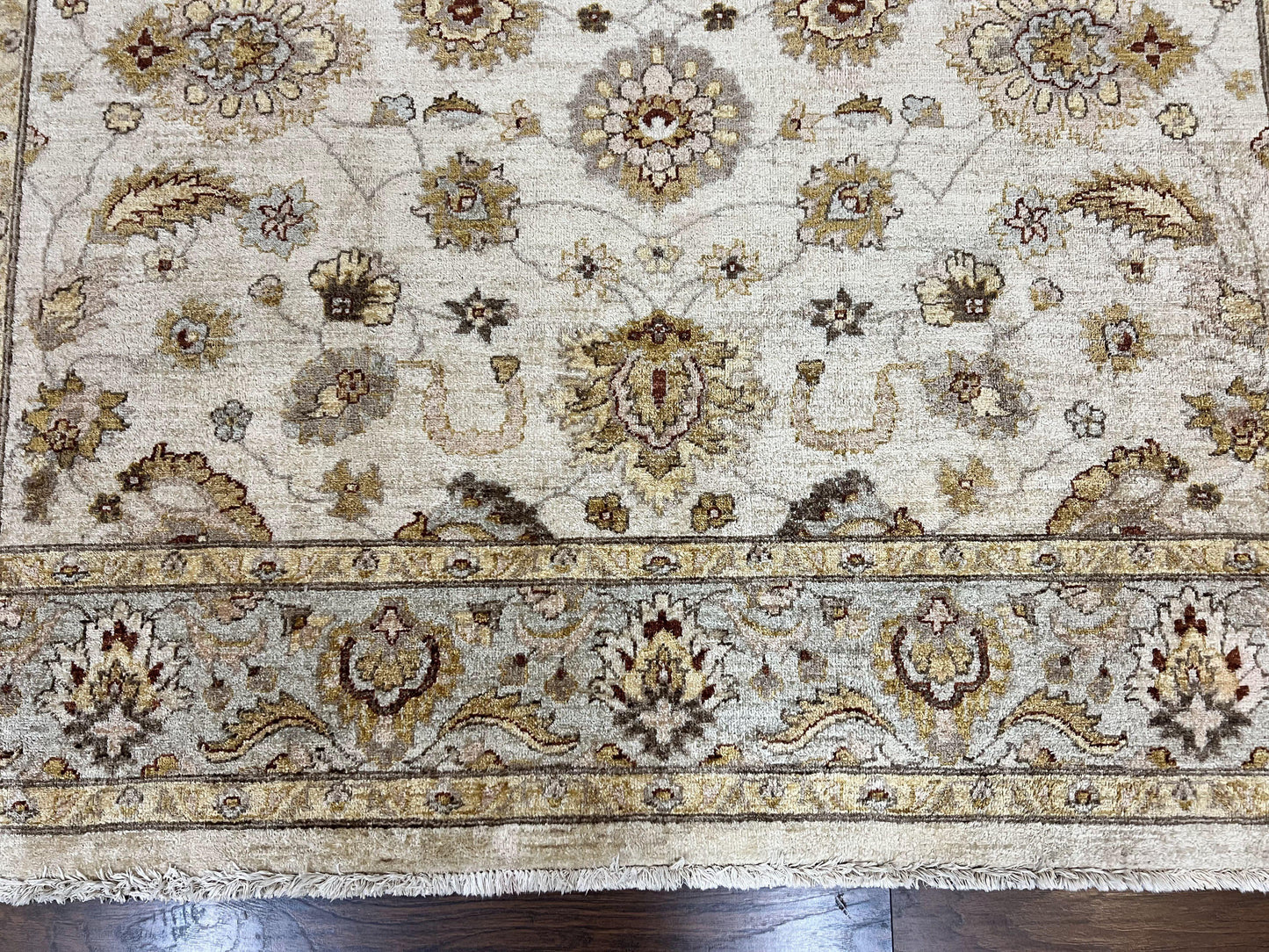 USED Peshawar Rug 8x10, Oushak Rug, Neutral Colors Hand Knotted Farmhouse Rug