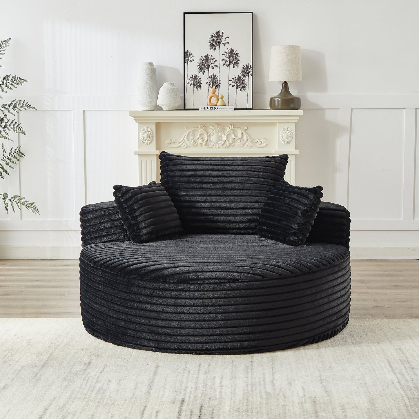 NEW 55''L Corduroy Sponge Fluffy Modern Sleeper Chair Single Sofa