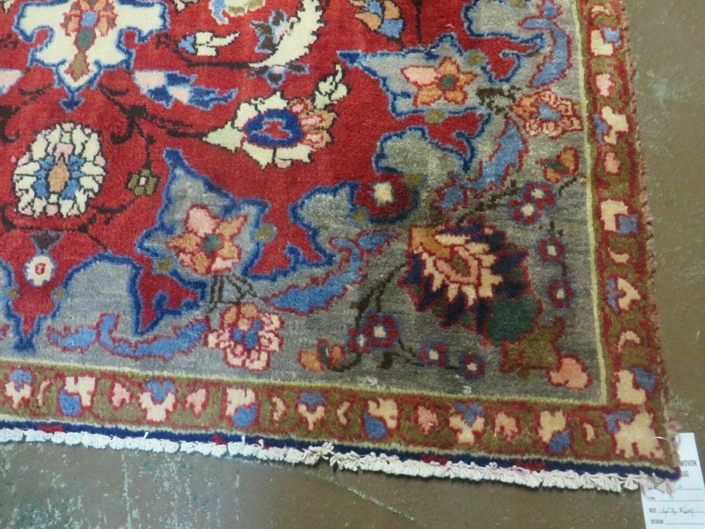 USED 4' X 6' Antique Handmade India Floral Oriental Wool Rug Vegetable Dyes #120