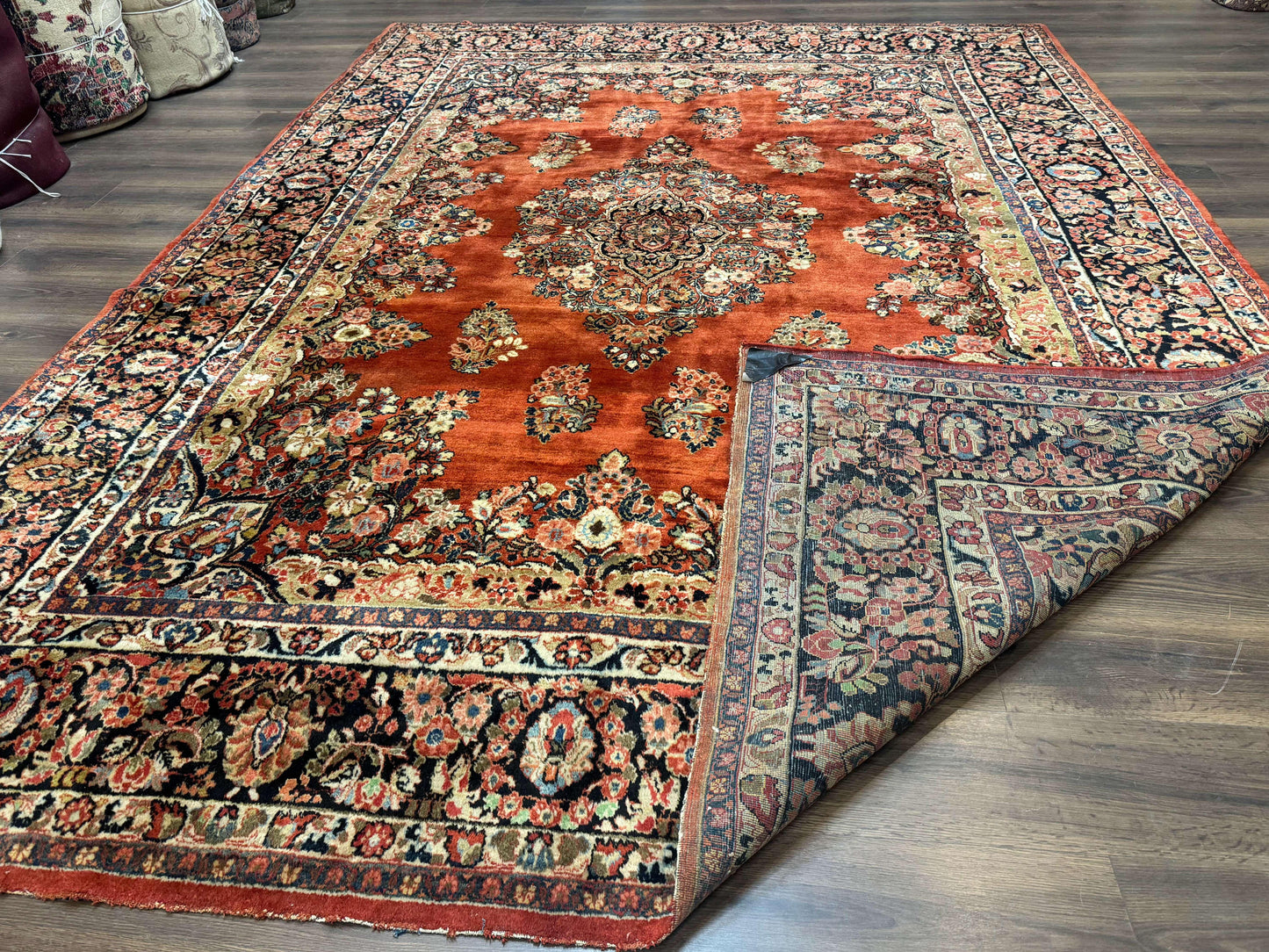 USED Antique Persian Sarouk Rug 9x12