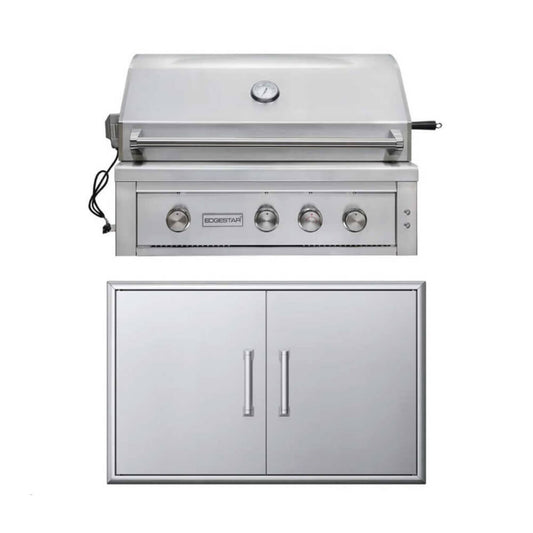 NEW Edgestar 89K BTU 36" Wide Natural Gas Built In Grill With Insulated Jacket And Double Access Doors (SAK31258)