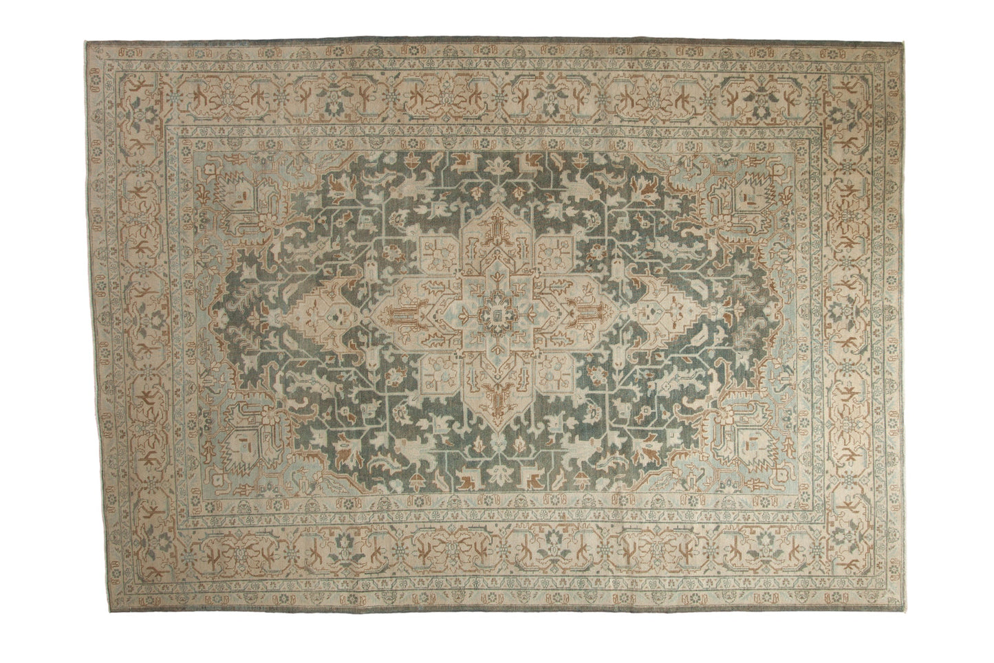 USED 7x10.5 Vintage Distressed Tabriz Carpet