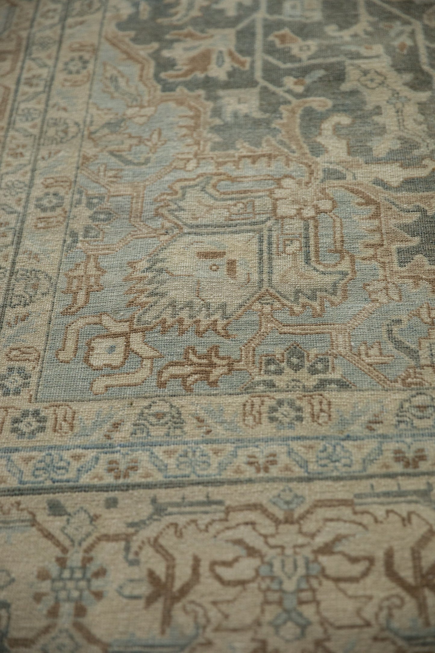 USED 7x10.5 Vintage Distressed Tabriz Carpet