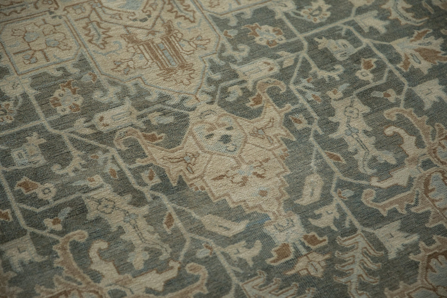 USED 7x10.5 Vintage Distressed Tabriz Carpet