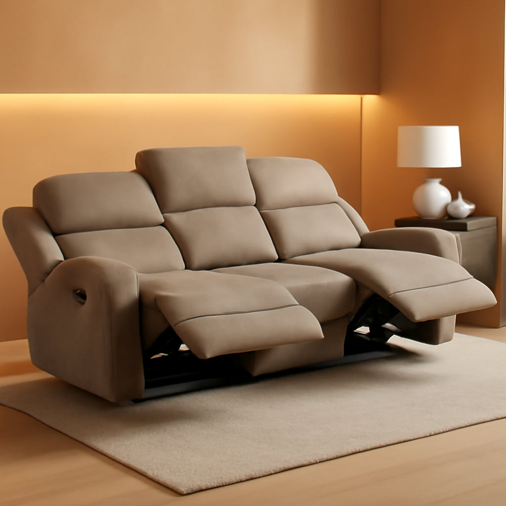 NEW 84.5 Inch Brown Recliner Couch Living Sofa Home Theater