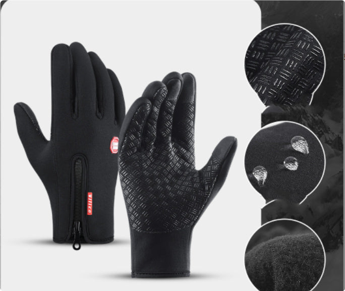 New Winter Gloves Touch Screen Riding Motorcycle Sliding Waterproof Sports Gloves With Fleece