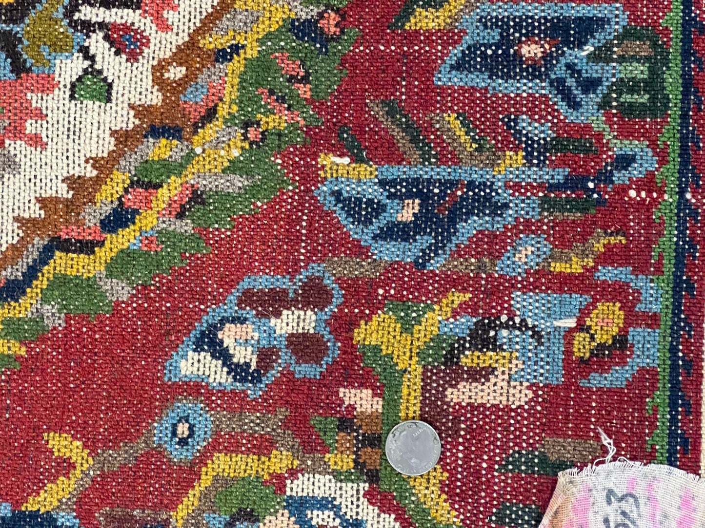 USED Persian Bakhtiari Rug 5x8, Wool Hand Knotted Antique Carpet, Red, Floral Oriental Rug, 5 x 8 Medium Sized Rug