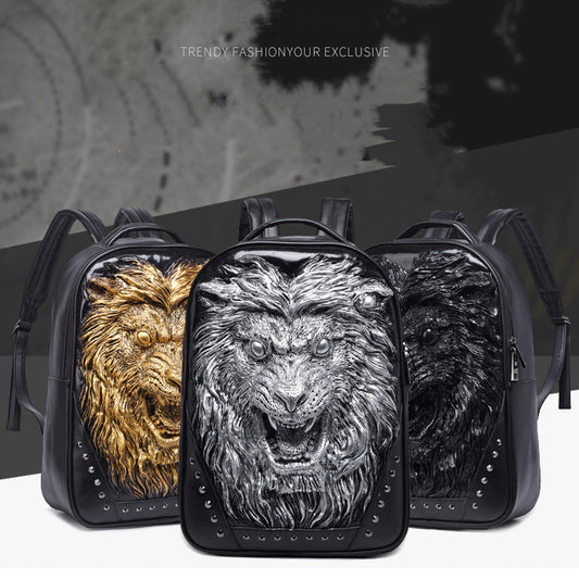NEW 3D Angry Lion Face Unisex Backpack