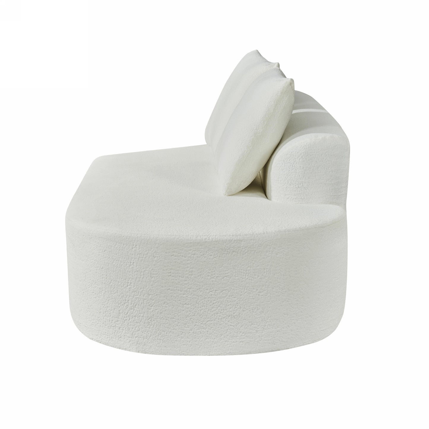 NEW 116' Modern Curved Sectional Sofa with High-Density Fully Compressed Sponge and Chaise Lounge, Pearl Upholstery, 2-Piece Set, Fully Assembled Right Hand Facing, Perfect for Living Room, Lounge