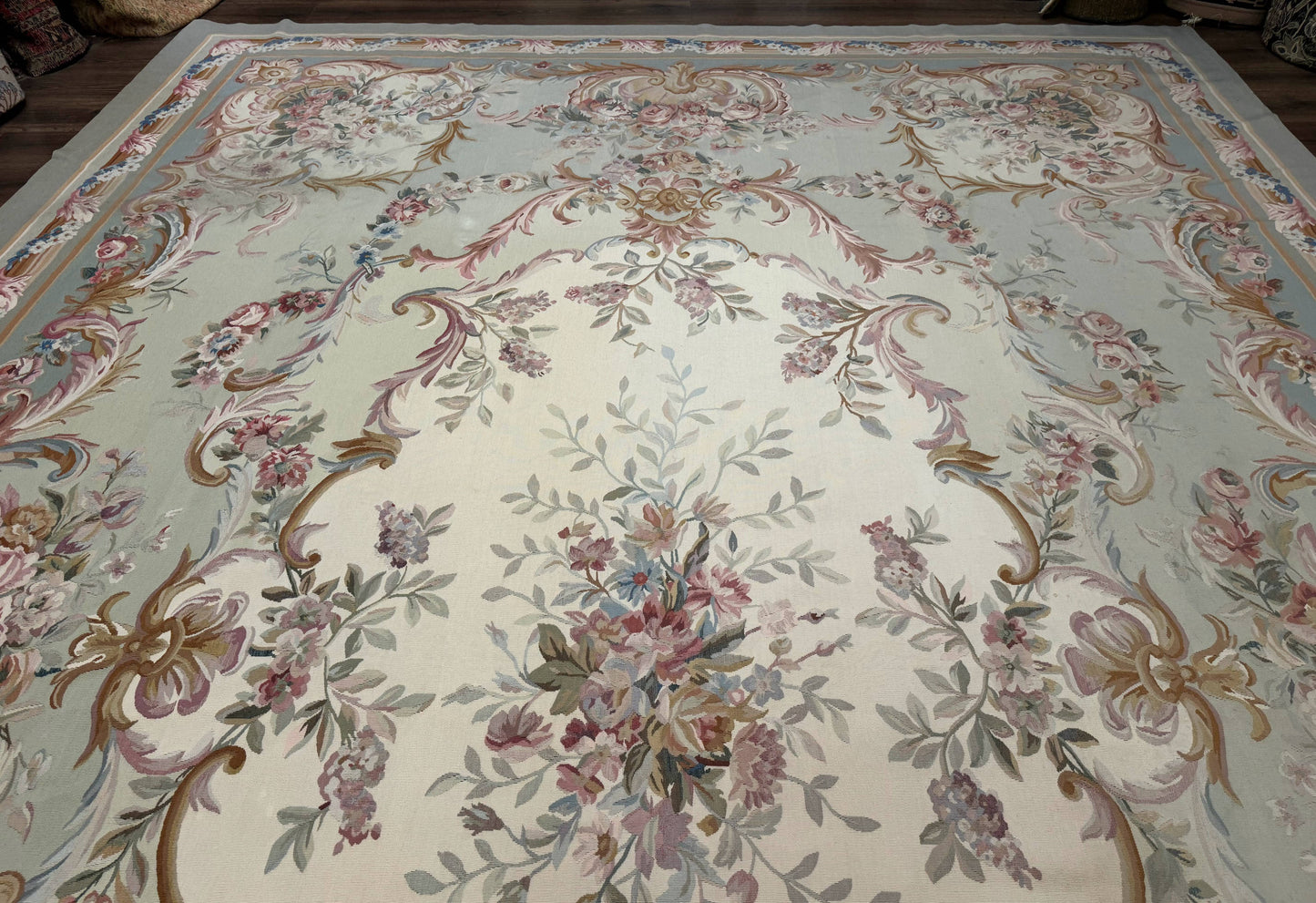 USED Palace Size Aubusson Rug 11x16, Large Aubusson Carpet