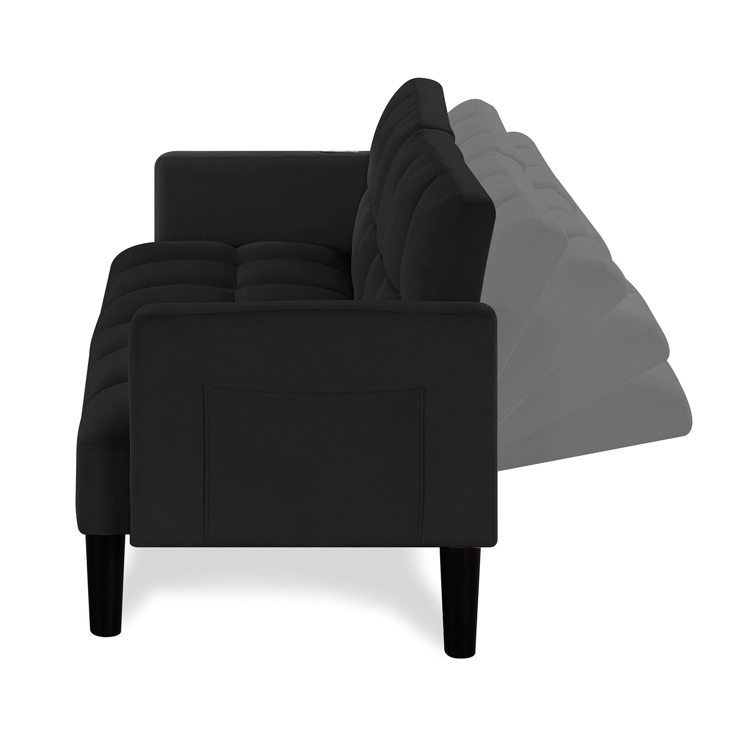 NEW Tufted Velvet Futon Couch Convertible Folding Sofa Bed