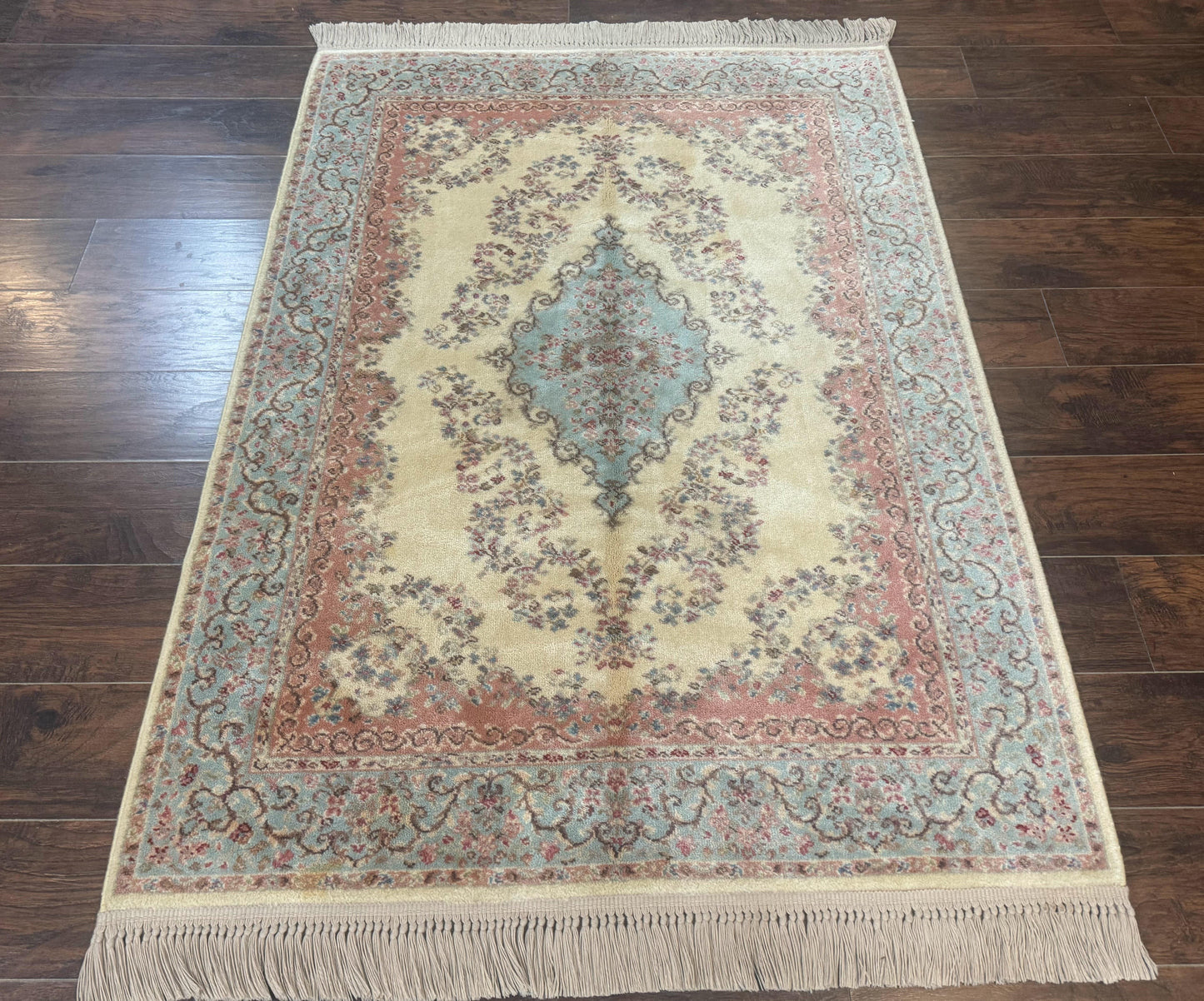 USED Karastan Rug 4x6, Pastel Ivory Kirman Rug #784, Wool Karastan Carpet, Original 700 Series, Vintage Karastan Area Rug, Discontinued