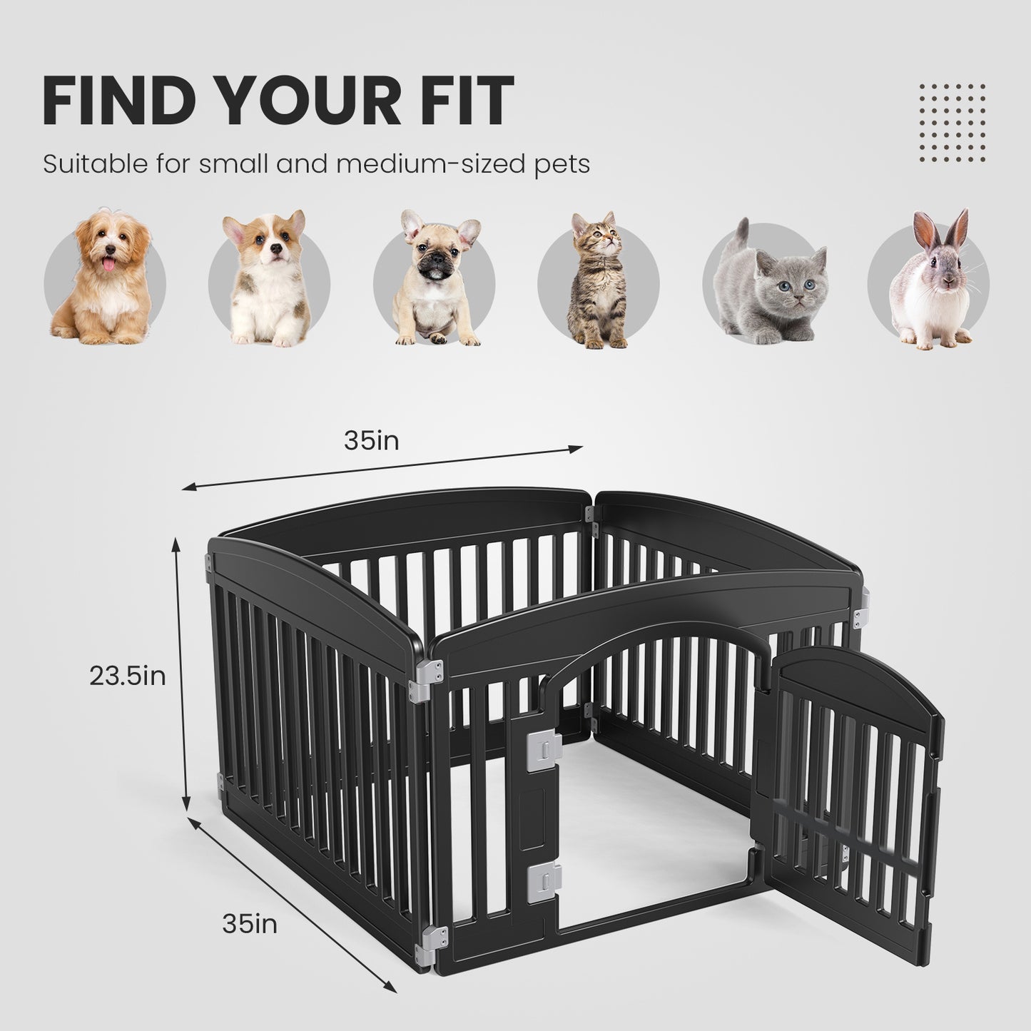 NEW SMUG Indoor Outdoor Pet Dog Game Lockable Door Playpen Cage Fence