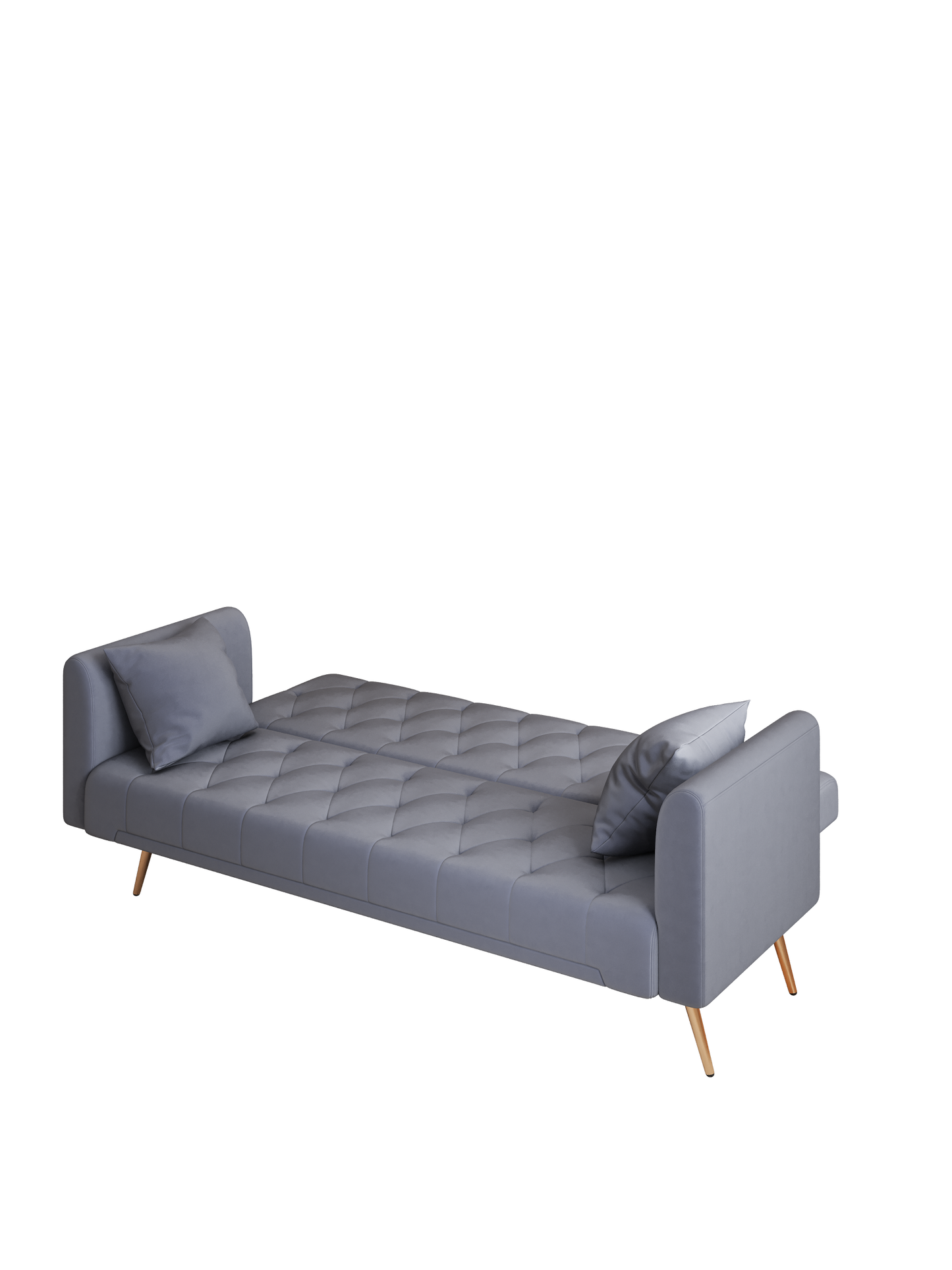 NEW 71-inch convertible love seat sofa, American vintage grey velvet material, suitable for small living room, bedroom, office