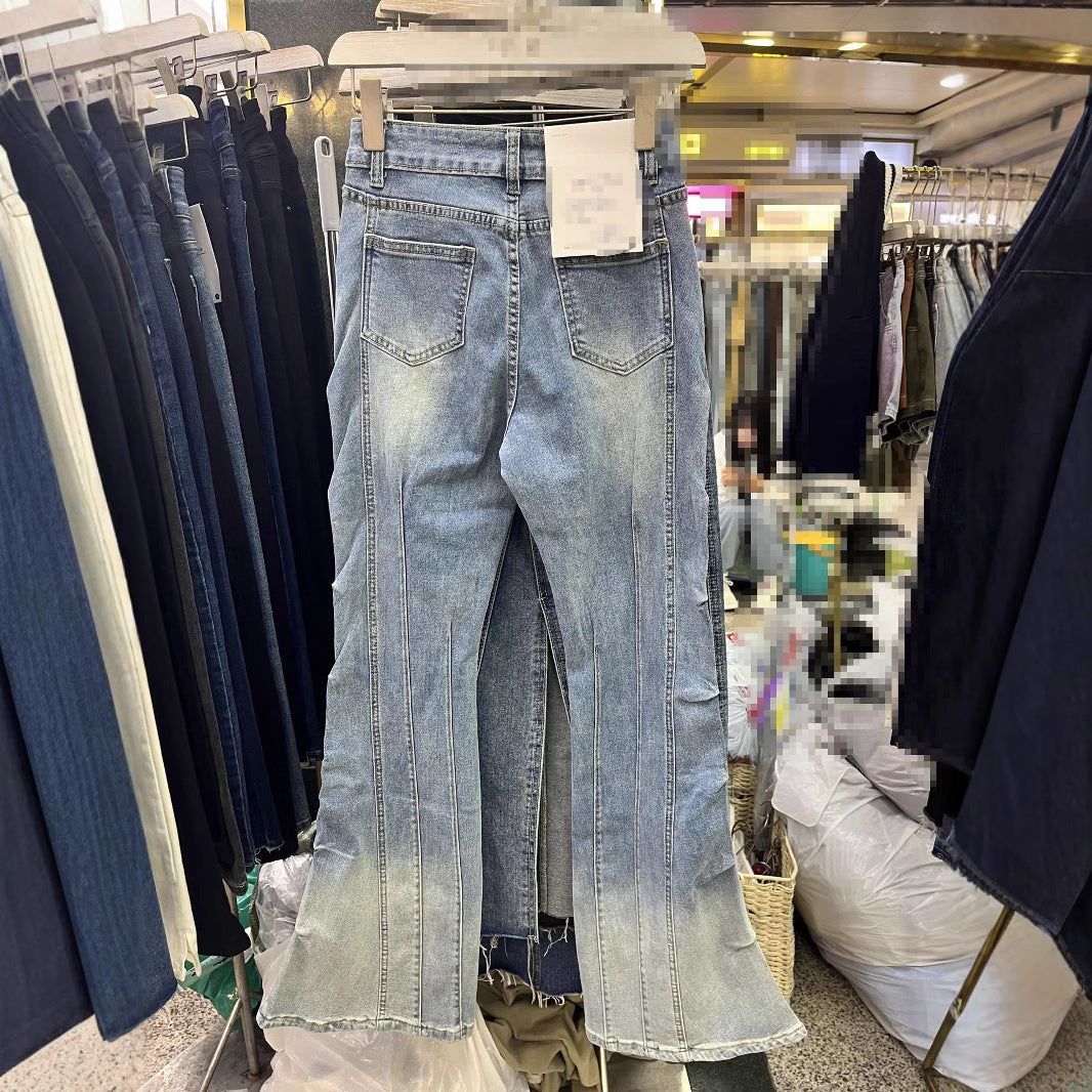 NEW Retro Rivet Heavy-duty Skinny Jeans High Waist Slimming Design