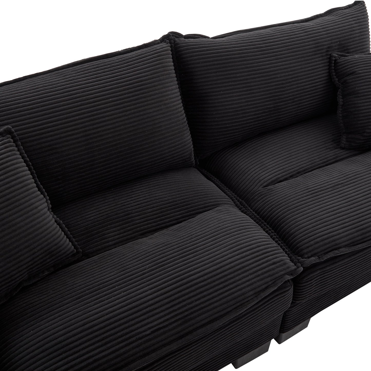 NEW Black Corduroy Sofa Sleeper Couch Loveseat Comfy Upholstered Deep Seat Sofa