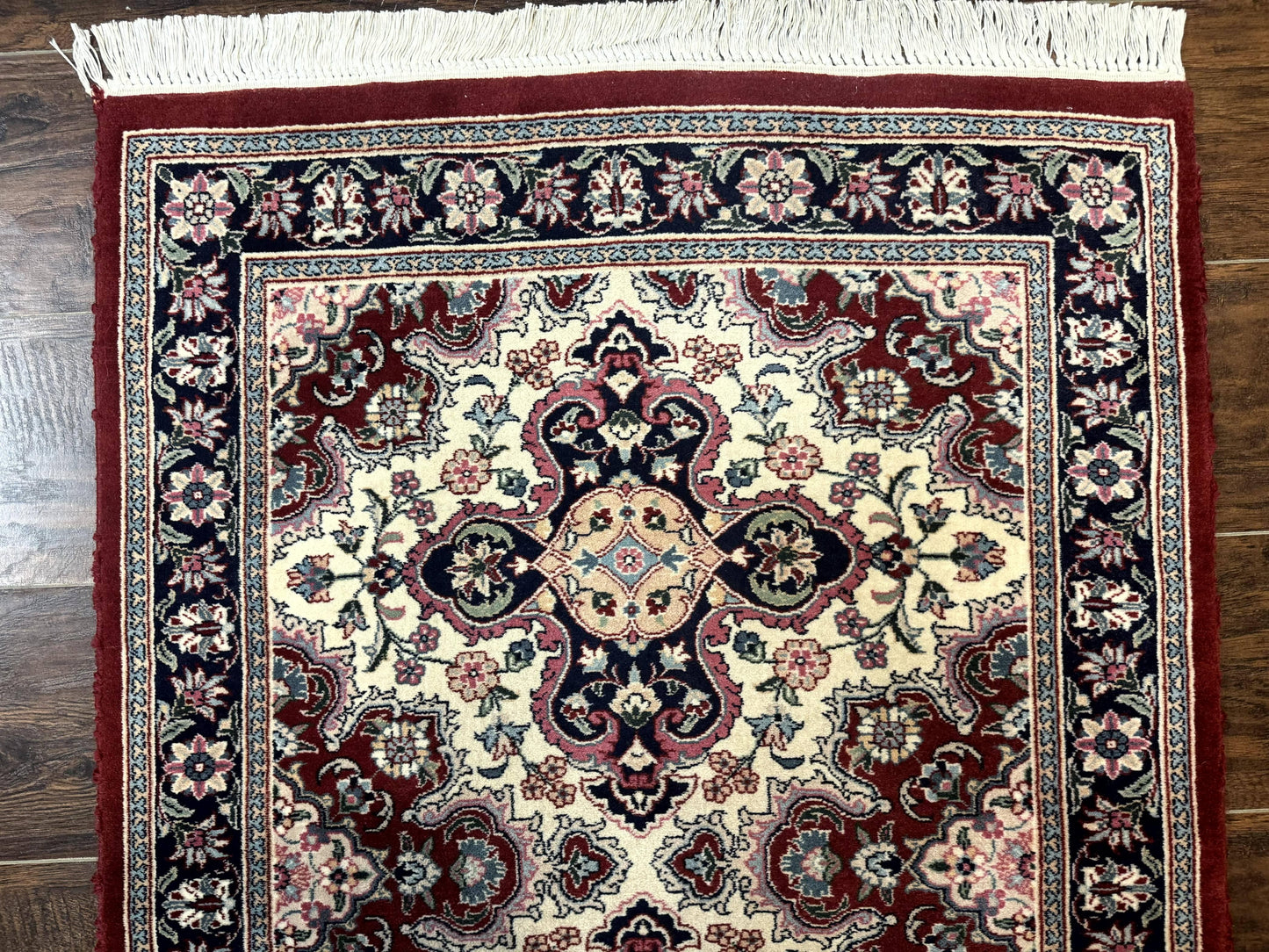 USED Sino Persian Runner Rug 2.7 x 8, Floral, Handmade, 250 KPSI